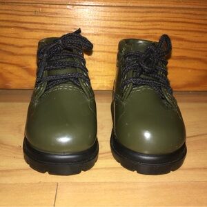 Doll Size Dark Green Lace Up Boots